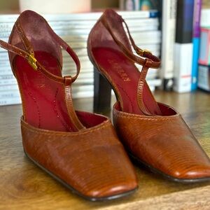 Ralph Lauren T Strap Mary Jane Heels- Leather- Sz 9M